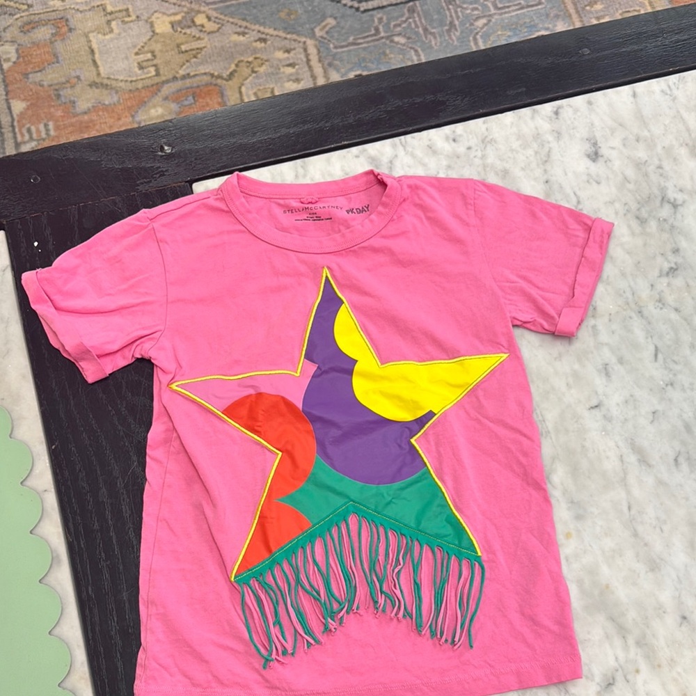 Stella McCartney Pink and Yellow Short Sleeve Tee